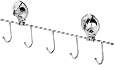 KADAX Kledinghaak met zuignap, wandhaken van roestvrij staal, max. 10 kg, badjashaken, haken voor keuken, badkamer, mantels, handdoekhaken, garderobehaken, zonder boren, zilver