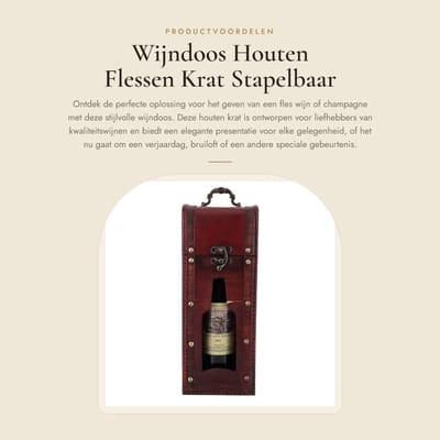 Dailygoods- Wijndoos Stapelbaar - Houten Krat - Flessenhouder - Cadeauverpakking - Deksels - Voor Wijn/Champagne - Wijnkrat