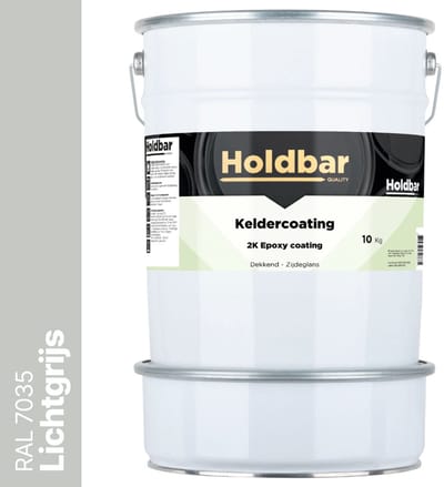 Holdbar Keldercoating Lichtgrijs (RAL 7035) 10 kg - Kelder waterdicht maken - Alle Kleuren - Kelder Epoxy - Krasvast - Eenvoudig reinigbaar - Vochtregulerend - 2 Componenten