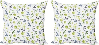 ABAKUHAUS Decoratieve kussenhoezen met bladmotief, 2 stuks, lentethema, 50x50 cm, meerkleurig