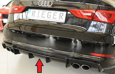 RIEGER - PERFORMANCE REAR DIFFUSER - AUDI S3 8V BERLINE & CABRIO PRE FACELIFT 13-16 - GLOSS BLACK