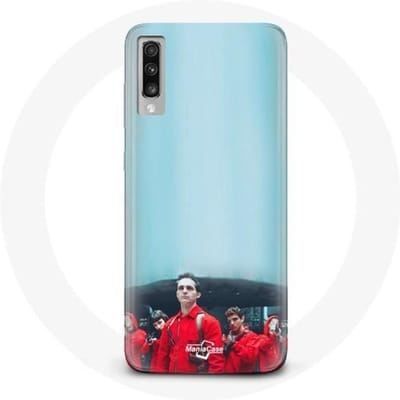 Coque - MANIACASE - Samsung Galaxy A70 - Souple - La casa de papel - Bleu bleu