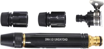 Hogedruk Autowaspistool - Waterslang Mondstuk - Efficiënt Reinigen - Instelbare Sproeiopties - 25 cm - Zwart