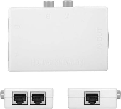 Netwerk Switch Selector - LAN Splitter Box - Netwerk Verbindingen - Fysieke Isolatie - 2 Poorten - Zwart