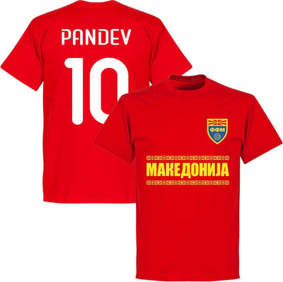 Macedonië Pandev 10 Team T-Shirt - Rood - XS