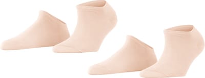 Esprit Uni 2-Pack kort eenkleurig katoen multipack sneakersokken enkelsokken dames roze - maat 35-38