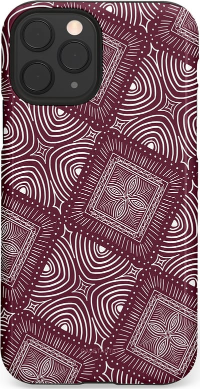 Casetastic Hoesje Geschikt voor Apple iPhone 11 Pro - Stijlvolle Beschermende Duo-layer Case - Bohemien Rood Design