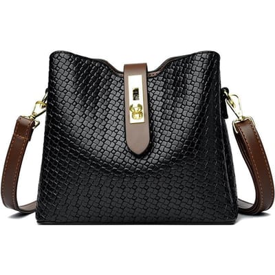 Nieuwe Modetrend One shoulder Crossbody Middelbare leeftijd Tas Grote Capaciteit Dames Tas Casual Hand Emmer Tas Vrouwen black