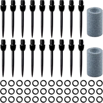 Set van 18 Stevige Stalen Dartpunten met O-Ringen en Slijpers voor Dartpijlen