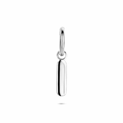 Zilveren gerhodineerde oorring per stuk 13 mm - 1341010