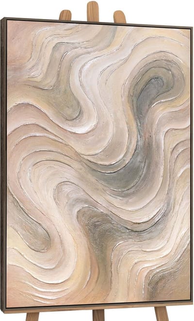 Canvas schilderij handgeschilderd gentle current abstract – YS-Art Gallery – Luxe wanddecoratie voor woonkamer – Modern schilderij voor slaapkamer en hal