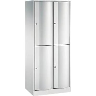 C+P Garderobekast Resisto, 2 vakken, 4 vakken, B 772 x D 540 x H 1950 mm, lichtgrijs/kleedgroen