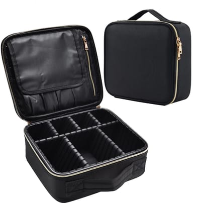Unyqoos® Compacte en Stijlvolle Make-up Organizer voor Reizen en Thuisgebruik - Zwart, Klein Formaat
