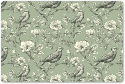 Placemats 45x30 cm - Placemat kunststof - 1 stuk - Klassiek - Botanisch - Groen - Borden onderleggers - Decoratie voor op tafel - Keuken tafeldecoratie accessoires - Vinyl onderlegger - Tafelversiering