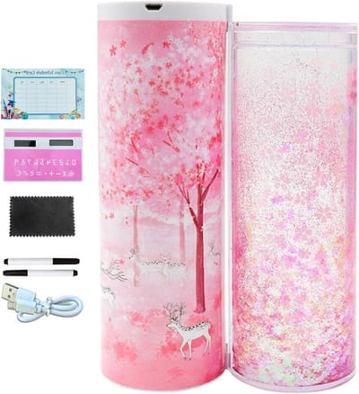Bureau Organizer - Etui Opbergdoos - School Bureau - Ingebouwde Spiegel - Ruim Interieur - Roze