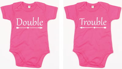 Rompertje Double Trouble-Fuchsia-3-6 Maanden