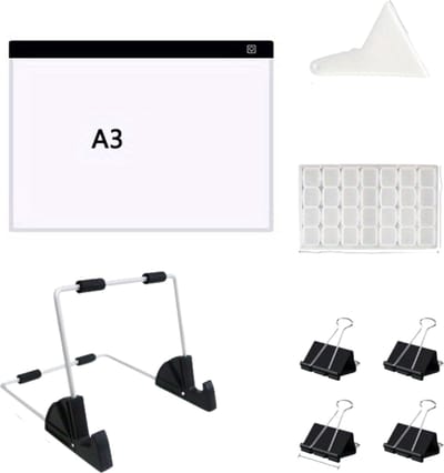 Bovista Lightpad - Diamond Painting - Lichtbak - Voor Tekenen - Voor Diamond Painting- Lichttafel - A3 - A4 - A5 - Volwassenen - Kinderen - Dimbaar - Tekenbord - Met Accessoires