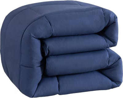 Snoozella ComfyBed 140x200 - Donkerblauw - Dekbed zonder overtrek - Wasbaar hoesloos dekbed - 30 nachten proefslapen - All season winterdekbed & zomerdekbed