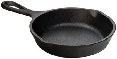 Koekenpan Ijzer - Koekenpan Kamperen - Koken Buiten - Natuurlijke Anti-aanbaklaag - 19.8 cm Diameter - Zwart