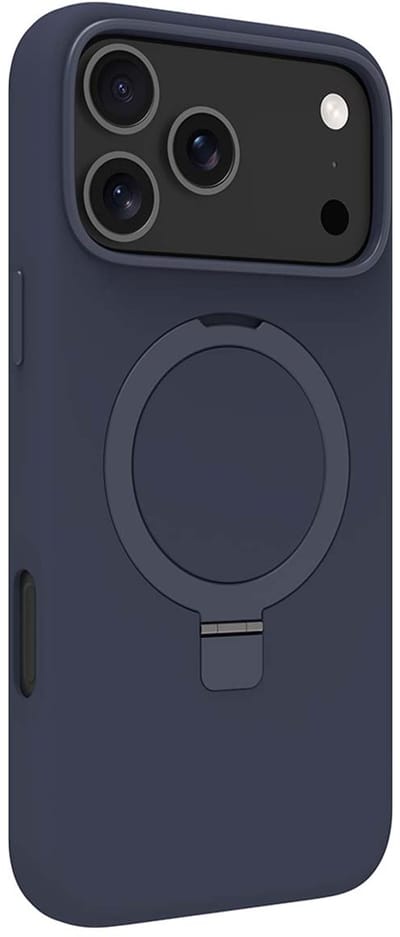 dbramante1928, Hoesje geschikt voor iPhone 17 Pro Max - Roskilde Kickstand MagSafe met Ring Standaard, Marineblauw