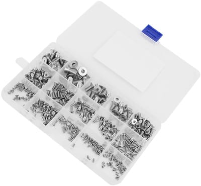 Dailygoods- Schroefset 320 Stuks - Roestvrij Staal M2-M6 - Platte Kop - Volledige Draad - Antislip - Gemakkelijk Op te Bergen - Boutset