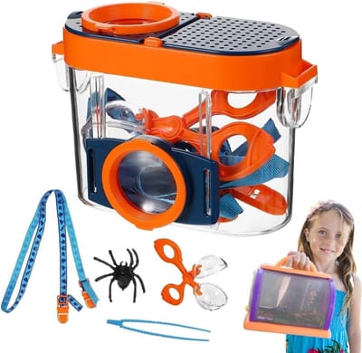 Onderzoekset voor Kinderen met Insectenverdeler, Vergrootglas, Insectenopvangcontainer en Natuurexploratie Accessoires voor Buitenactiviteiten