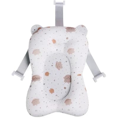Baby Douche Badkuip Mat Antislip Pasgeboren Badkuip Mat Veiligheid Verzorging Opvouwbare Steun Comfort Lichaamskussen Mat Kussen Cartoon white