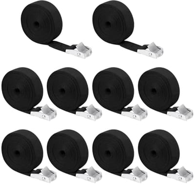 Spanbanden 25 mm x 4 m - Set van 10 - Capaciteit tot 250 kg - Perfect voor Fietsen en Bagage
