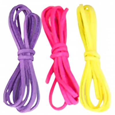 Suede koord- 3 Kleuren- Paars Roze Geel - Charme Bijoux