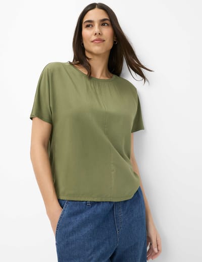Brax Dames Shirt  Style CARLA S olivine Groen Olijf, groen - olijf, maat 32