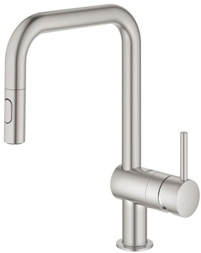 GROHE Minta keukenkraan - Met uittrekbare handdouche - 2 straalsoorten - RVS (supersteel)