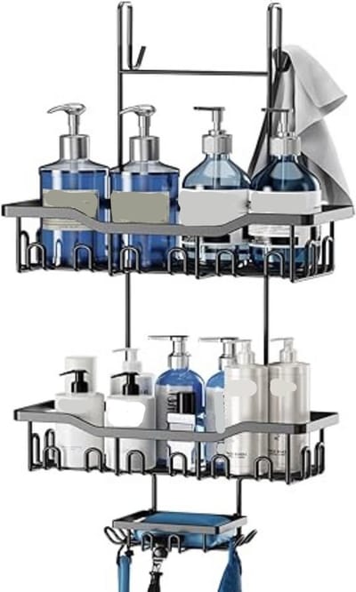Thuys – Doucherek Aan Douchewand – Zonder Boren – Hoek – ‎14.1 x 40.8 x 7.4 cm – Zwart