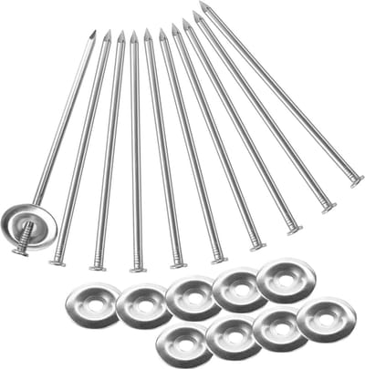 Tuin Stakes - Terrras Tapijt Haken - Vastzetten Buiten - Roestvrij Staal - 15 cm Lengte - Zilver