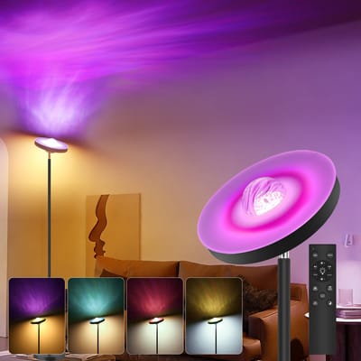Oraymin 24W LED Vloerlamp RGB–Wave Licht Effect–Afstandsbediening–3000K-6500K–Sfeerlamp