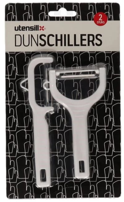 Utensill Dunschiller Set – 2 Verschillende Schilmesjes – Wit – Schilmes & Juliennesnijder – Groente- en Fruitschillers