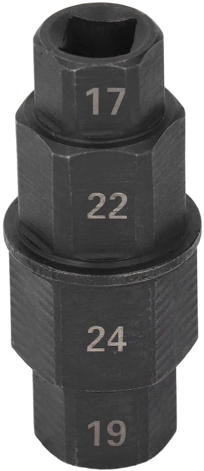 Dailygoods- Zeskantasgereedschap voor motorfiets - Chroom-molybdeenstaal - 17mm/19mm/22mm/24mm - Voorwielasverwijdering - Stevige constructie - Veelzijdig motorfietsgereedschap - Motorfiets Gereedschap