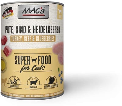 MAC's CAT - blik 6x400g - kalkoen, rundvlees & bosbessen