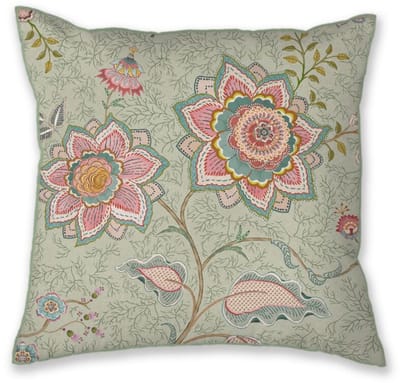 Pip Studio Mumbai Morning Square Cushion Sierkussen - 53 x 53 cm cm - Licht groen