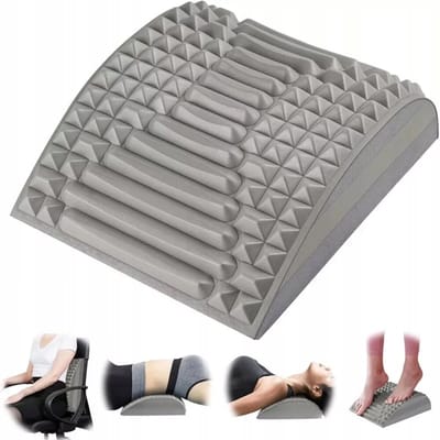 Spinepal Voor Rug - Nekstretcher - Rugstretcher - Backstretcher - Rugstrekker - Rugkussen - Nek en Rugstretcher - Postuur Corrector - Posture - Rugpijn Verlichten - Onderrug Kussen - Rugmassage Apparaat - Grijs