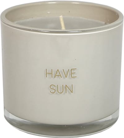 MY FLAME - sojakaars met wensarmbandje - 'Have Sun' - Fig's Delight - 35 branduren - Licht grijs