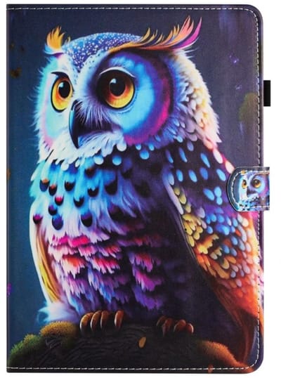 Luxe Bescherm-Etui Hoes Map geschjkt voor Apple iPad Mini 6 - Mini 7 - Uil - Blauw