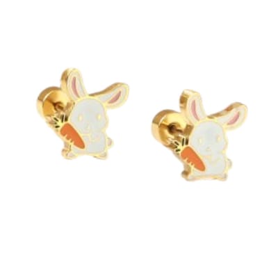 Konijn wortel oorbellen voor meisjes – gold-plated Premium staal oorknopjes – Zilverana