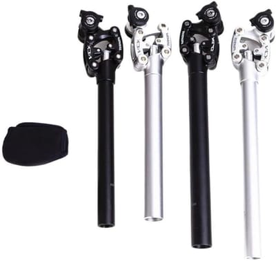 Fiets Zadelpen - Verstelbare Pen - Comfortabel Fietsen - Met Schokdemper - 350 mm Lengte - Zwart