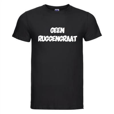 Geen Ruggengraat T-shirt - 100% Katoen - Maat XS - Classic Fit - Zwart