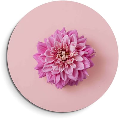 KitchenArt - Zachte Dahlia – Muurcirkel Binnen - ø 40 cm - Wandcirkel - Mét Ophangsysteem - Wanddecoratie - Muurdecoratie