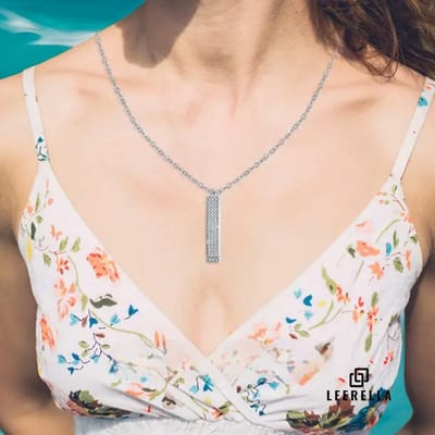 Leerella Luxe Damesketting met Geheime Gravure – “I LOVE YOU” Zilverkleurig – RVS – 45+5 cm – Inclusief Cadeaubox