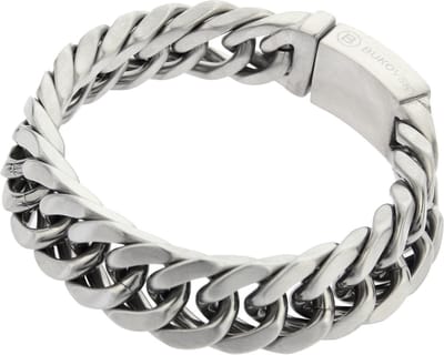 Bukovsky - Geborstelde Stalen Heren Armband - "Chase Small" - 18 cm - Zilverkleur - Mat - Rvs - 316L Stainless Steel