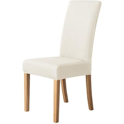 Housse de Chaise Jacquard Rhombus Stretch Housse de Chaise Élastique Couleur Unie Pour Salle à Manger Cuisine Anti-Salissure Anti-Rayures Housse de Siège 1 Piece
