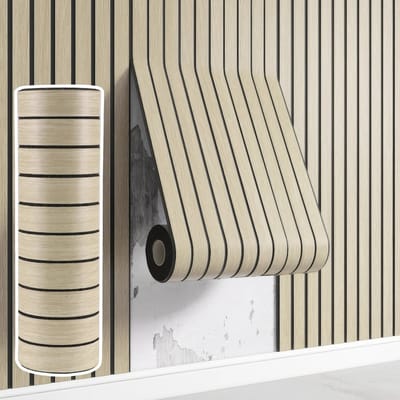 Jurrys Wandpanelen - lattenwand - Akoestische panelen - Zelfklevend - Houtlook - Hotel chique - Bruin - 40x300cm