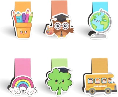 Allecto Plus - Magnetische boekenlegger set voor schoolkind - 6 stuks bladwijzers voor kinderen - cadeau voor eerste schooldag